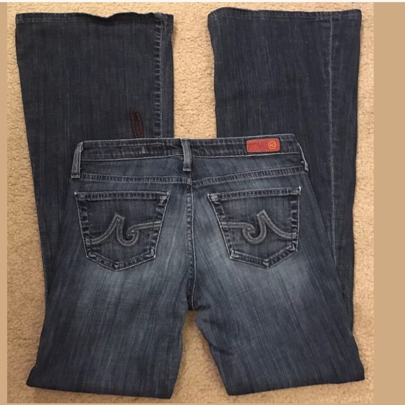 AG Adriano Goldschmied The Bell Bottom Jeans Flare Denim Low Rise Flattering - Picture 2 of 11